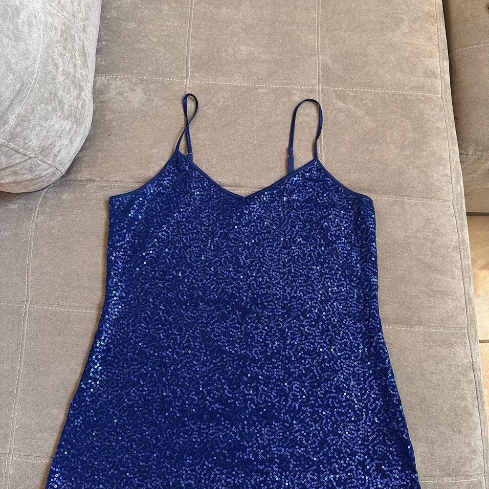 Express Royal Blue Patterned Blouse - image 3